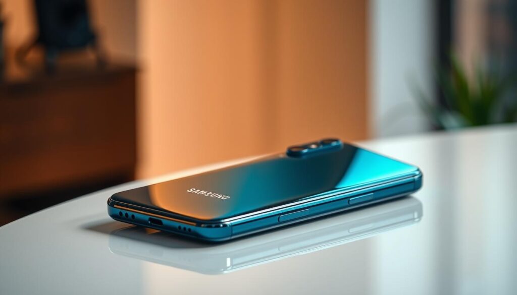 A Samsung Galaxy A15 5G smartphone resting on a sleek, modern table. The device's camera lenses are prominently displayed, capturing the device's technical capabilities. The scene is well-lit, with soft, diffused lighting creating a warm, inviting atmosphere. The background is blurred, placing the focus on the smartphone's design and camera features. The image conveys a sense of confidence and quality, reflecting the device's 5G connectivity and advanced imaging capabilities. A Samsung Galaxy A15 5G smartphone resting on a sleek, modern table. The device's camera lenses are prominently displayed, capturing the device's technical capabilities. The scene is well-lit, with soft, diffused lighting creating a warm, inviting atmosphere. The background is blurred, placing the focus on the smartphone's design and camera features. The image conveys a sense of confidence and quality, reflecting the device's 5G connectivity and advanced imaging capabilities.